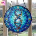 thumbnail image 1 of DNA Science Molecule Glass Suncatcher, DNA Helix glass hanging, ,Perfect Medical Grad Gift, doctor, Nurse, Microbiology, Biomedical, Chemistry, 1 of 3