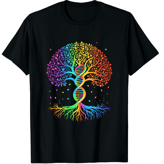 DNA Tree Of Life Rainbow Roots Pride LGBTQ Unisex T-Shirt