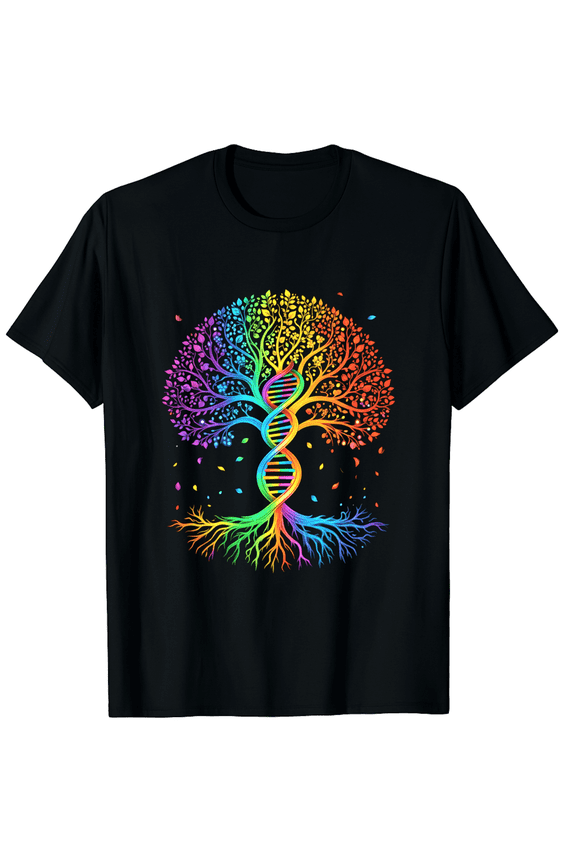 DNA Tree Of Life Rainbow Roots Pride LGBTQ Unisex T-Shirt