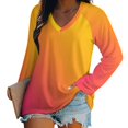 DNAGSB Colorful Bright Yellow Shift114 Modern Long Sleeve V Neck T