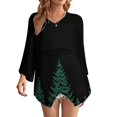 DNAGSB Festive Evergreen Trees106 Women's Fall Long Sleeve Chiffon