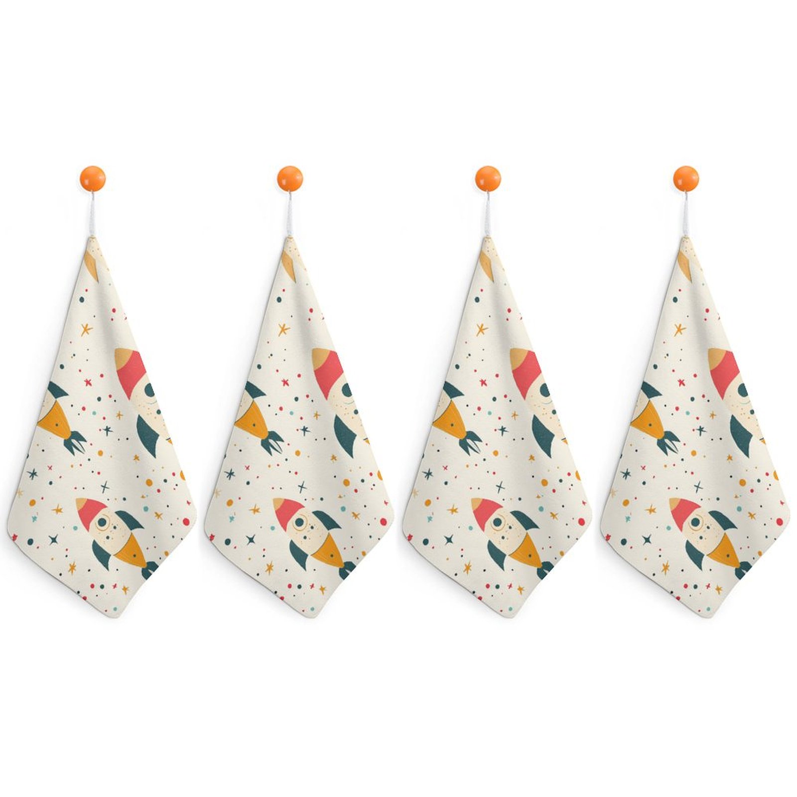 DNAGSB Galactic Rocket115 Kitchen Towels 4PCS, Soft Hand Towels with