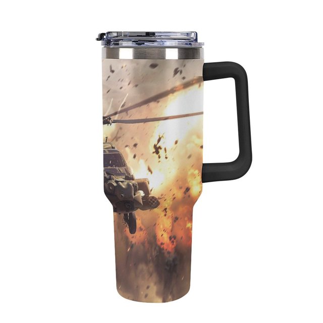 DNAGSB Helicopter Engaging Enemy Targets427 Tumbler 40 OZ, Stainless