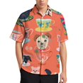 DNAGSB Miniature Dogs Cute 265 Mens Casual Shirts, Casual Mens Summer