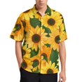 DNAGSB Warm Sunflower Ditsy 704 Mens Casual Shirts, Casual Mens Summer