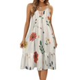 HANSHBDB Detailed Broken Flowers 219 Women's Maxi Summer Dress , Loose