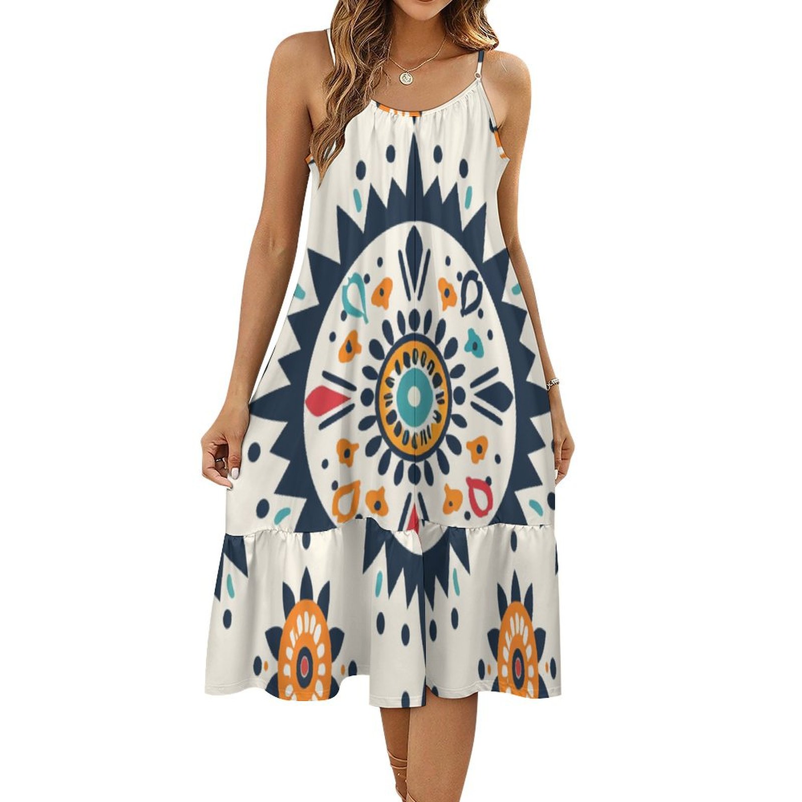 HANSHBDB Eclectic Boho Patterns 292 Women's Maxi Summer Dress , Loose