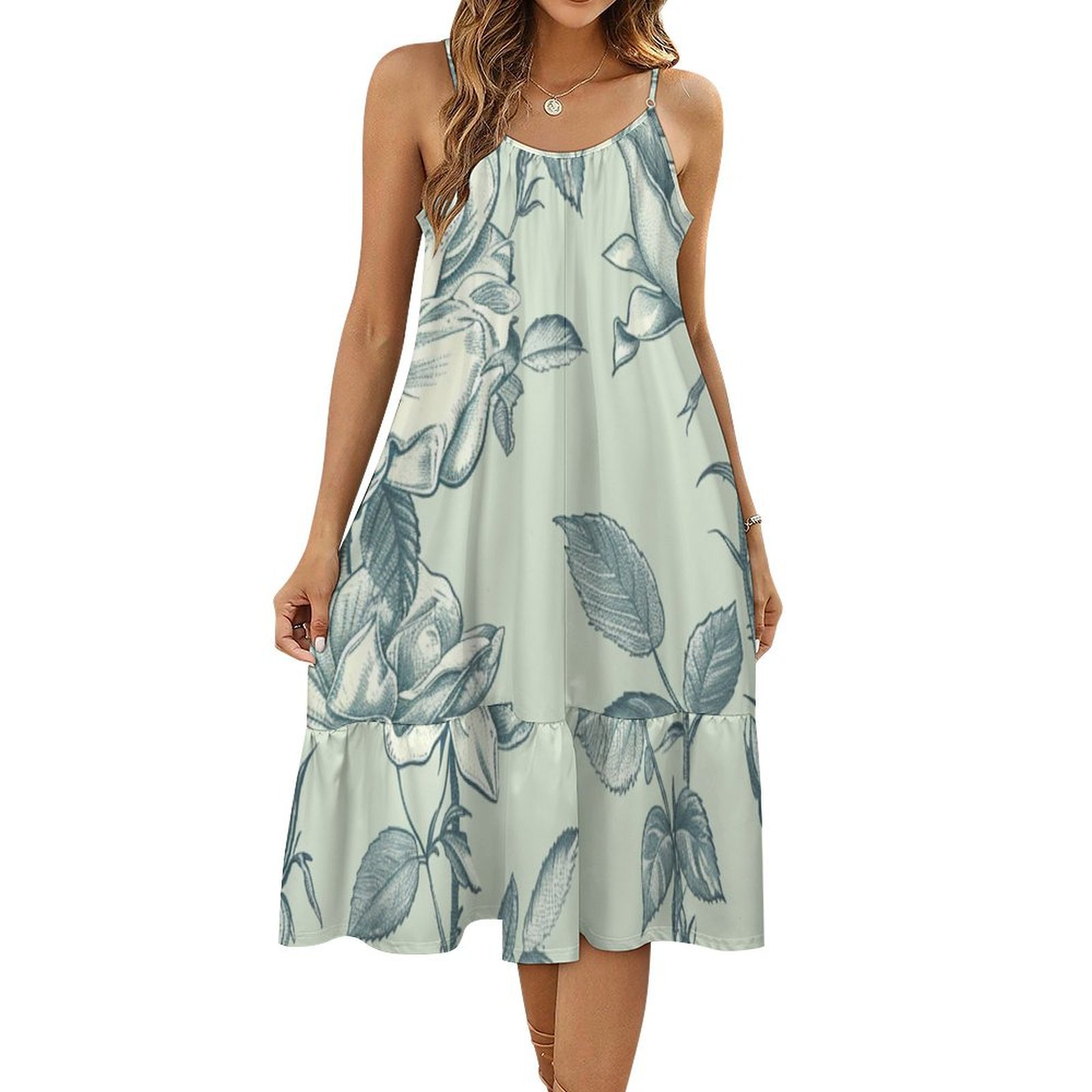 HANSHBDB Flowers And Birds 32 Women's Maxi Summer Dress , Loose