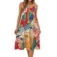 HANSHBDB Flowers And Birds 39 Women's Maxi Summer Dress , Loose