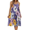 HANSHBDB Joyful Pansy Ditsy 191 Women's Maxi Summer Dress , Loose
