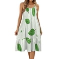 HANSHBDB Modern Mint Leaves 372 Women's Maxi Summer Dress , Loose