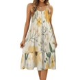 HANSHBDB Pastel Yellow Ditsy983 Women's Maxi Summer Dress , Loose