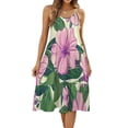 DNAGSBBSN Phlox Illustration380 Women's Maxi Summer Dress , Loose