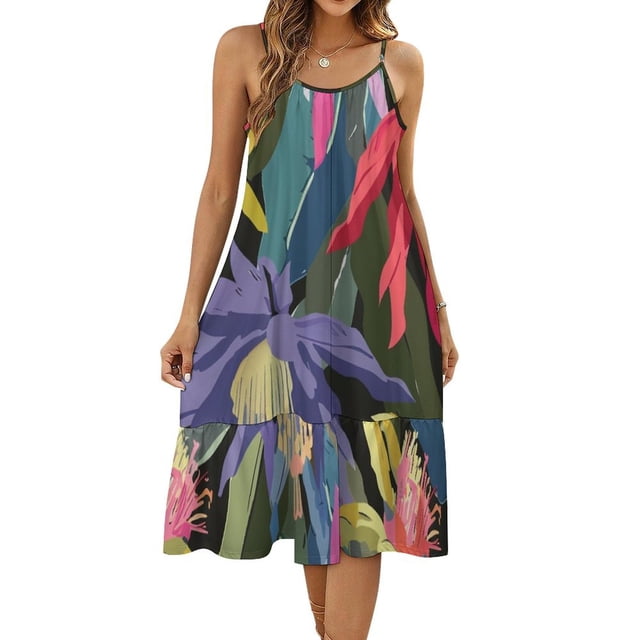 DNAGSBBSN Romantic Epiphyllum Ditsy 262 Women's Maxi Summer Dress