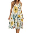 HANSHBDB Vibrant Yellow Flowers 743 Women's Maxi Summer Dress , Loose