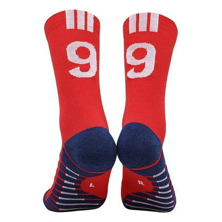 DNAKEN (3 Pairs) baseball socks softball socks grip socks soccer compression socks men for Youth & Adult kids toddler soccer socksNumber number non -slip socks towel bottom socks