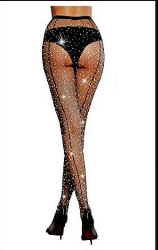 DNAKEN Sexy Sparkly Stockings Jeweled High Waist