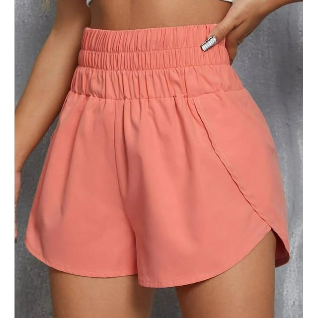 DNAKEN Women's High Waisted Flowy Athletic Shorts Ruffle Skirt Wrap