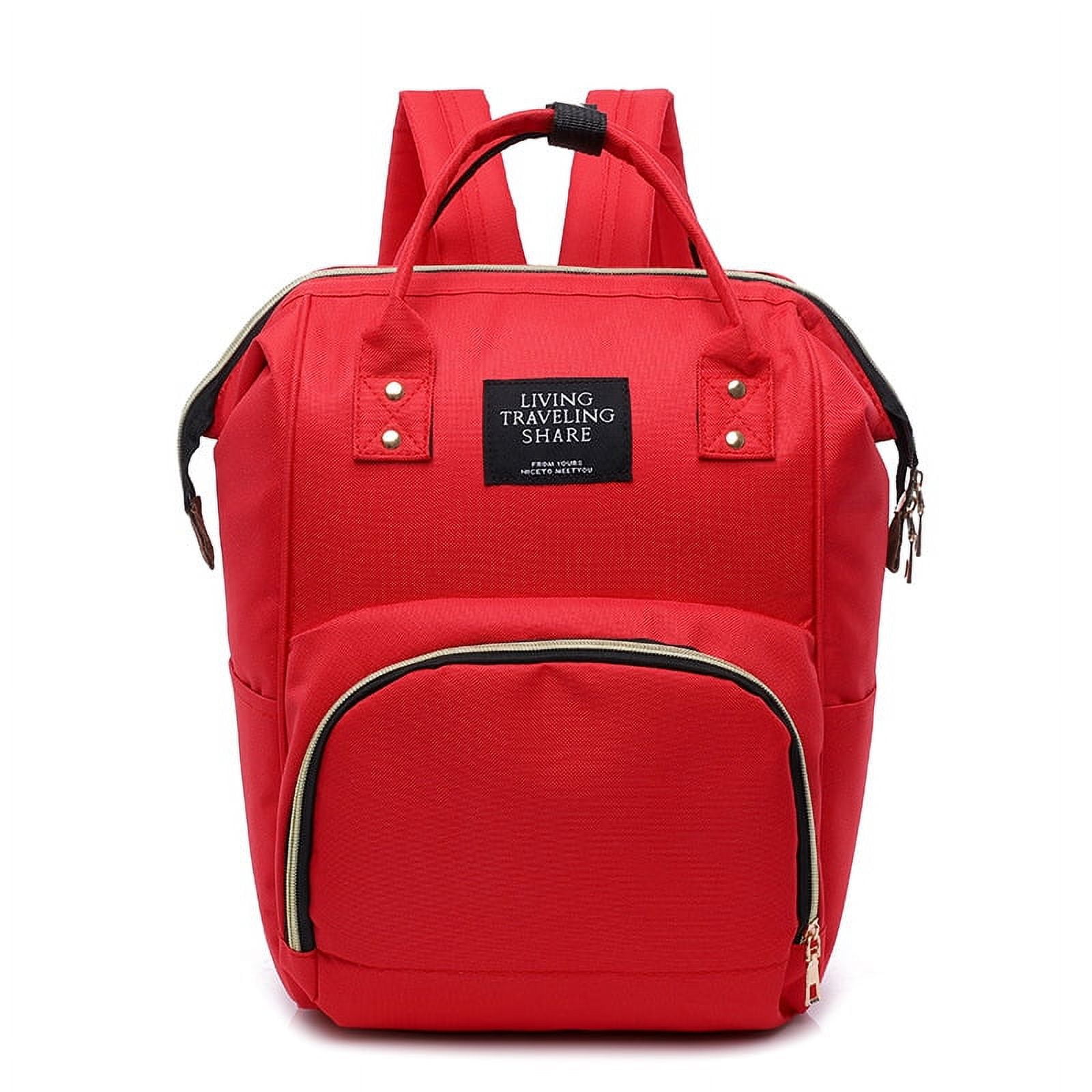 DNAKEN Zipper Pockets Waterproof Stylish Backpack Diaper Bags, Black