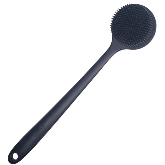 DNC Back Scrubber for Shower, Silicone Bath Body Brush with Long Handle (Black)