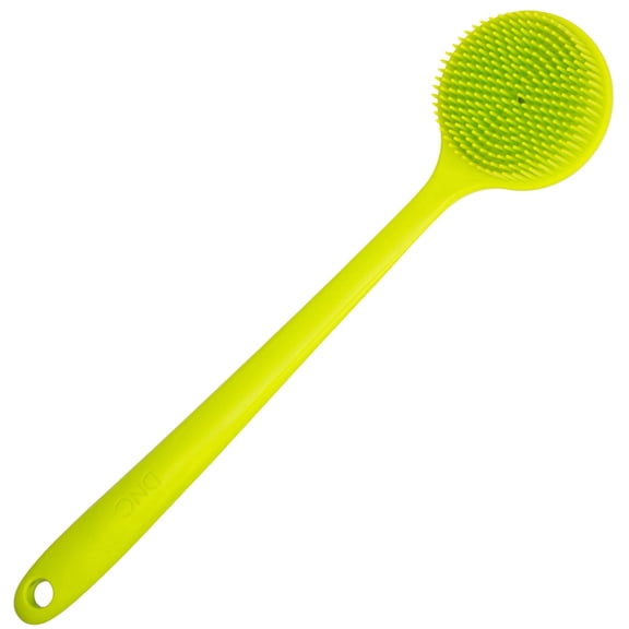 DNC Silicone Back Scrubber Soft Bath Body Brush for Shower with Long Handle (Green)
