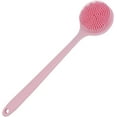 thumbnail image 1 of DNC Soft Silicone Back Scrubber Shower Bath Body Brush with Long Handle (Pink), 1 of 9