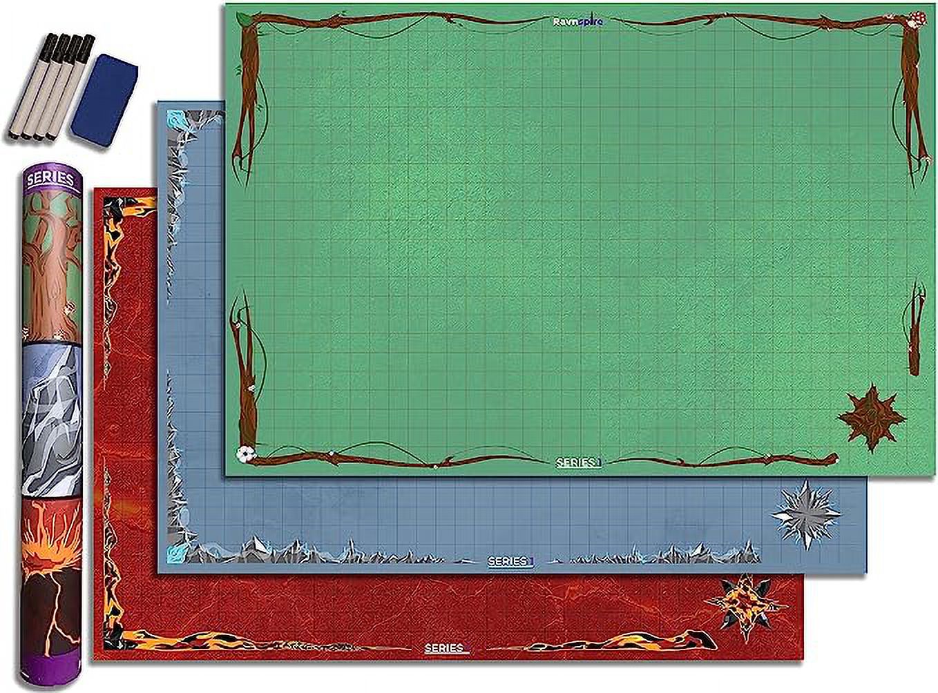 DND Battle Mat 3 Pack Starter Set Accessory for RPG Role Playing Games