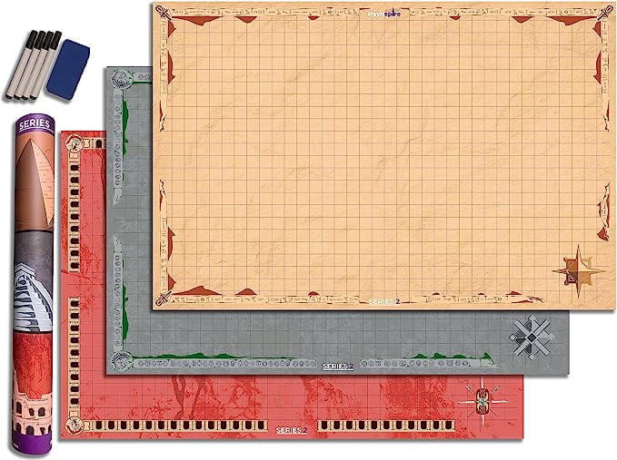 DND Battle Mat 3 Pack Starter Set Accessory for RPG Role Playing Games