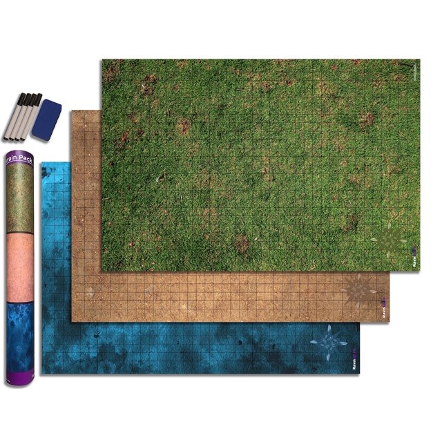 DND Battle Mat 3 Pack Starter Set Accessory for RPG Role Playing Games