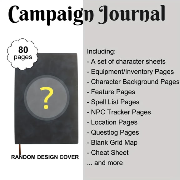 DND Character Journals,1 package Notepad With Character Sheets and Session Log, For Campaign Role Playing Games