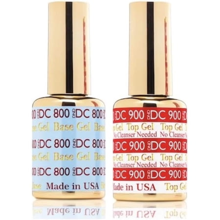 DND DC 800 Base Gel & 900 Top Gel (NO CLEANSER NEEDED) DUO SET, Soak off Gel All In One Base & Top Coat KIT for Daisy Nails - Top 900 / Base 800