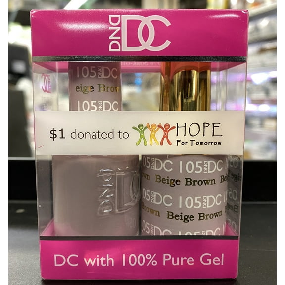 DND - DC Duo Soak off Gel & Matching nail polish, #105 Beige Brown