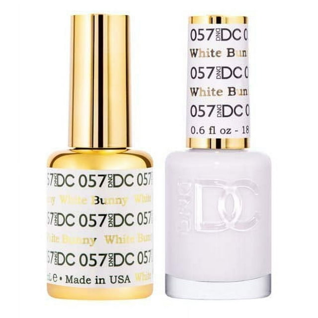 DND DC White Bunny Duo Soak off Gel & Matching Nail Lacquer with Base