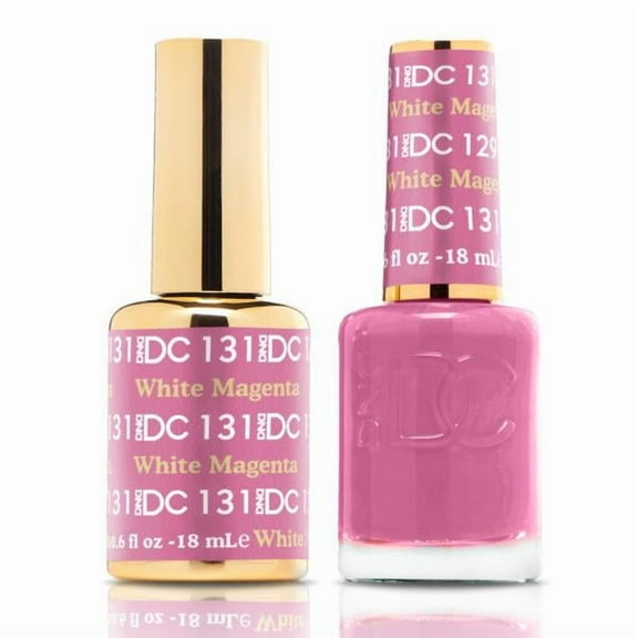 DND DC Gel Polish Set, Pink Collection, UV/LED Gel Polish and Air Dry Nail Lacquer, Matching Chip-Free Polish Duo, 131 White Magenta, 0.5 Fl Oz ALT2