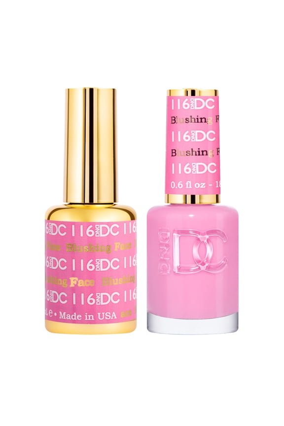 DND DC Gel Polish Set, Pink Collection, UV/LED Gel Polish and Air Dry Nail Lacquer, Matching Chip-Free Polish Duo, 116 Blushing Face, 0.5 Fl Oz ALT1