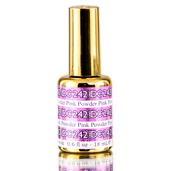 DND DC MERMAID Gel Polish, Premium Soak-Off Nail Polish with Aquatic GLIMMER & Iridescent SPARKLE, Daisy Nails - Pink Powder (242)