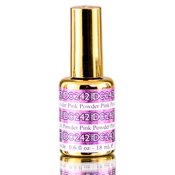 DND DC MERMAID Gel Polish, Premium Soak-Off Nail Polish with Aquatic GLIMMER & Iridescent SPARKLE, Daisy Nails - Pink Powder (242)