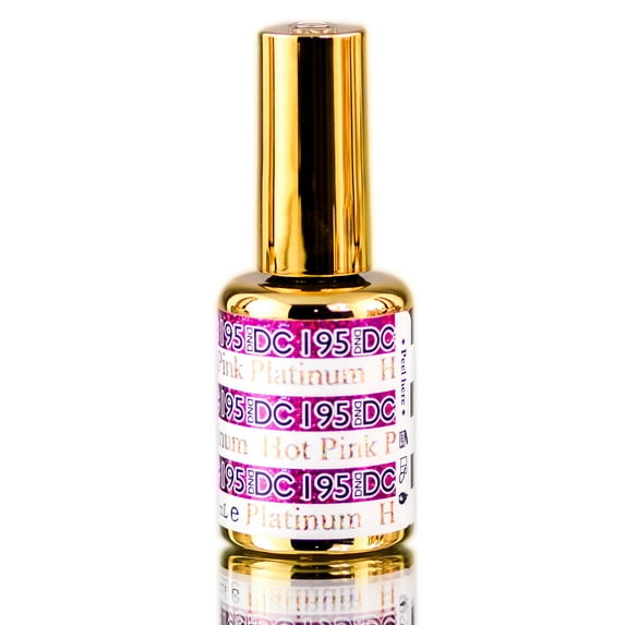 DND DC PLATINUM Gel Polish, Premium Gel Polish for Nails Containing Glitter - Hot Pink Platinum (195)