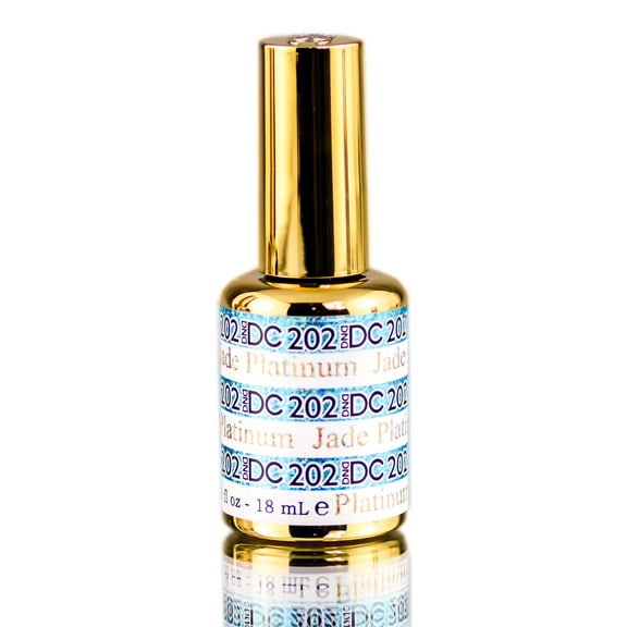DND DC PLATINUM Gel Polish, Premium Gel Polish for Nails Containing Glitter - Jade Platinum (202)