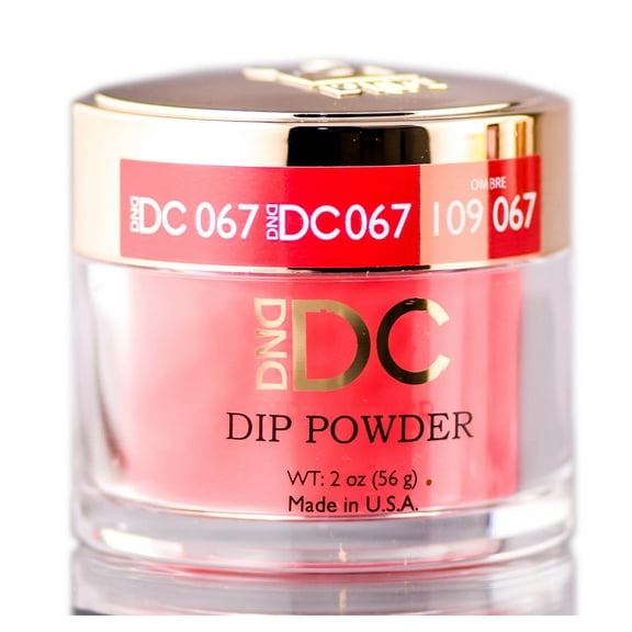 DND DC Reds & Orange DIP POWDER for Nails, Daisy Dipping - Fire Engine Red (067)