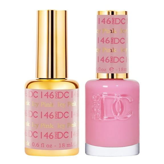 DND DC Soak Off Gel Polish + Matching Nail Polish Duo 146 Icy Pink