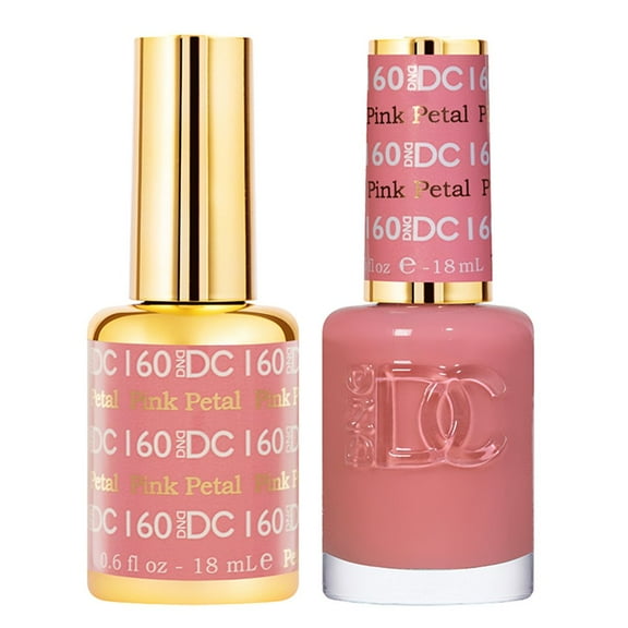 DND DC Soak Off Gel Polish + Matching Nail Polish Duo 160 Pink Petal