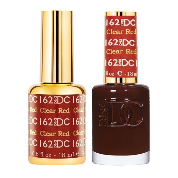 DND DC Soak Off Gel Polish + Matching Nail Polish Duo 162 Clear Red