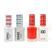 DND Daisy Nail Design Gel Polish 4ct Combo - Base, No Cleanse Top Coat, Gel, & Lacquer - Island Punch 715