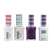 DND Daisy Nail Design Gel Polish 4ct Combo - Base, No Cleanse Top, Gel, Lacquer - Grape Field Star 409