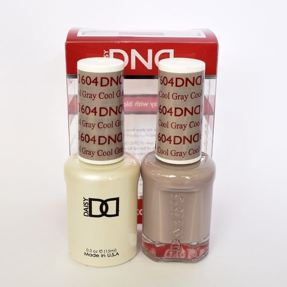 DND Daisy Soak Off Gel Polish + Matching Nail Polish Duo 604 Cool Grey