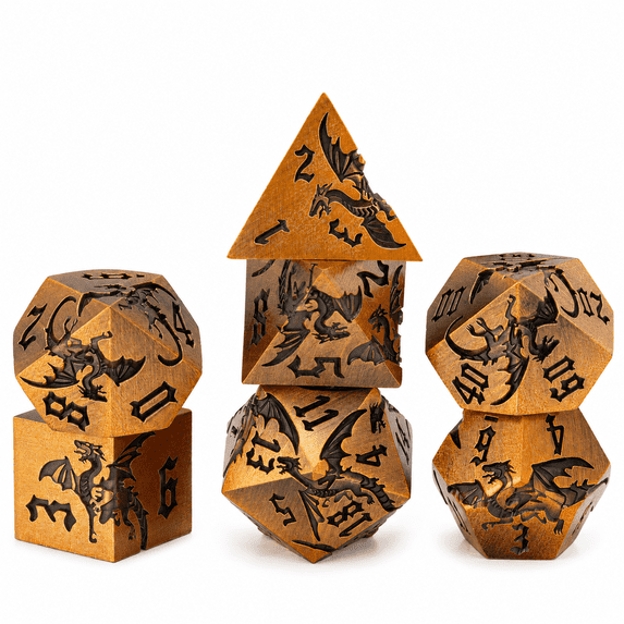 DND Dice Set Polyhedral Metal Dragon RPG Dice 7 Pcs