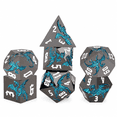 thumbnail image 1 of DND Dice Set 7Pcs Polyhedral Metal Dice, Gunmetal Teal Dragon RPG Dice with White Numbers for Dungeons and Dragons Games, 1 of 7