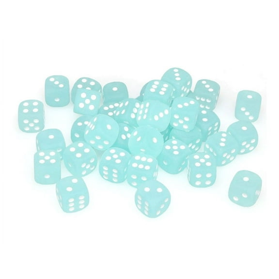 DND Dice Set-Chessex D&D Dice-12mm Frosted Teal and White Plastic Polyhedral Dice Set-Dungeons and Dragons Dice Includes 36 Dice – D6, Various (CHX27805)