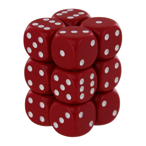 DND Dice Set-Chessex D&D Dice-12mm Opaque Red and White Plastic Polyhedral Dice Set-Dungeons and Dragons Dice Includes 12Dice - D6